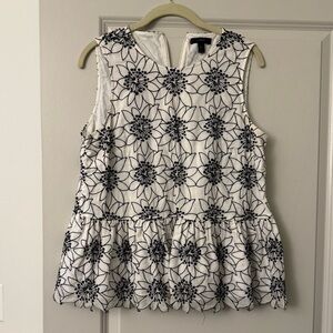 Jcrew embroidered floral top